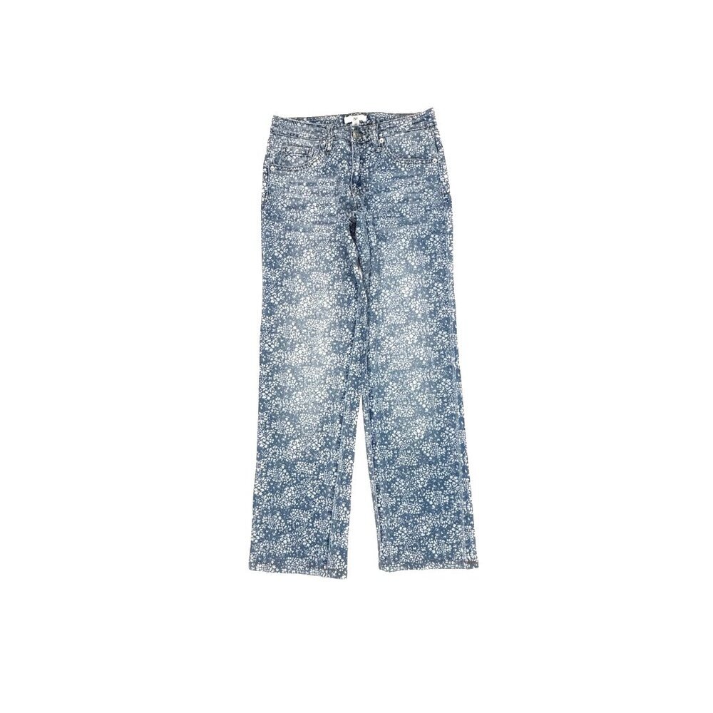 BP Straight‎ Leg Women's size 24 Floral Blue White Denim Jeans